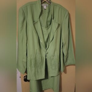 2pc Lime Green Skirt Suit Plus Size